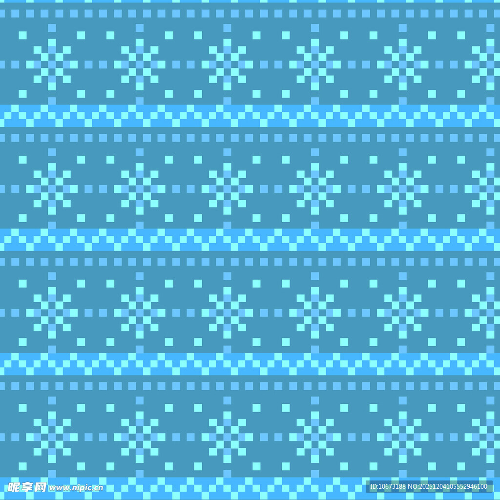 蓝色雪花条纹图案背景