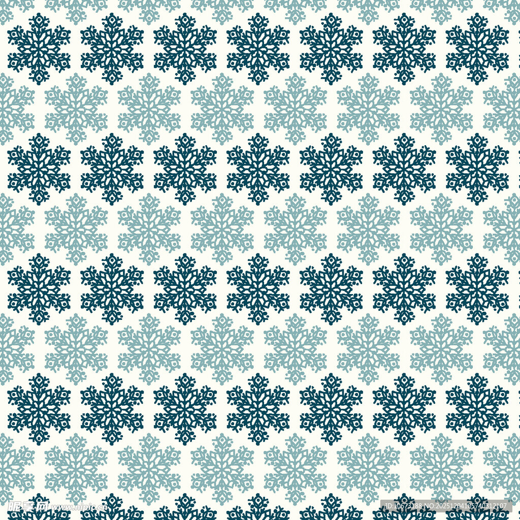 蓝绿色雪花图案背景