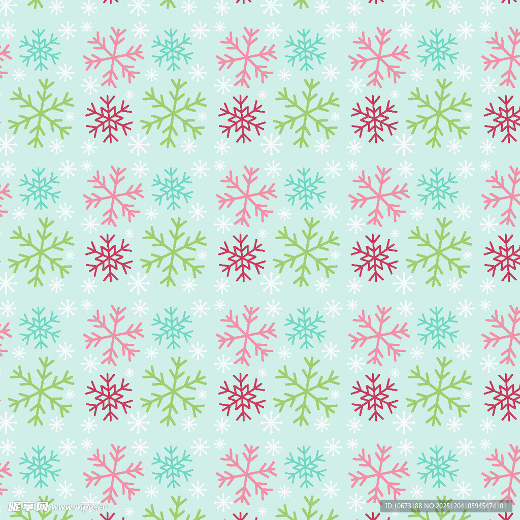 多彩雪花图案背景纹理