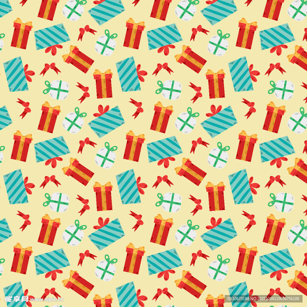 多彩节日元素无缝图案