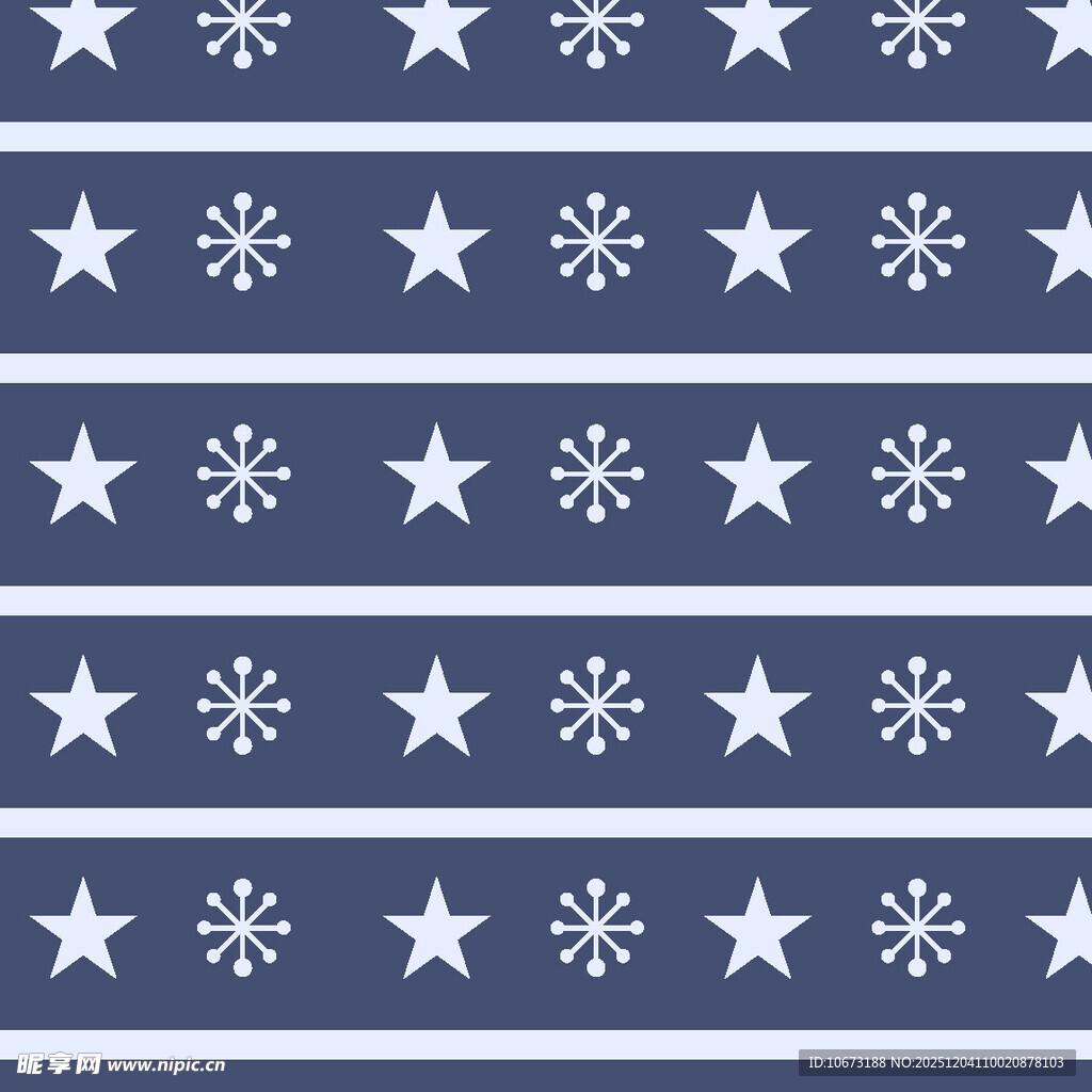 蓝白星雪花条纹图案背景