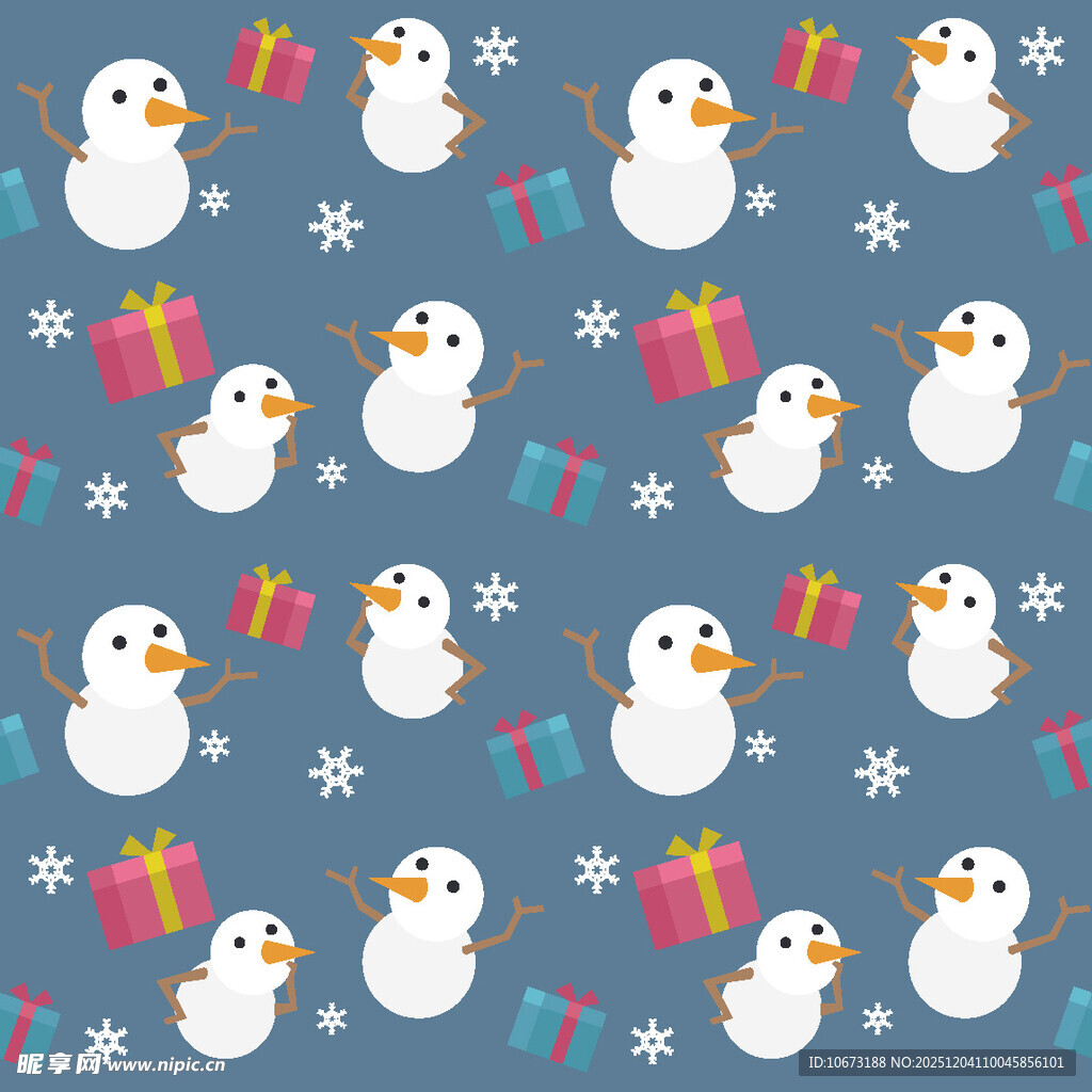 圣诞雪人企鹅图案背景