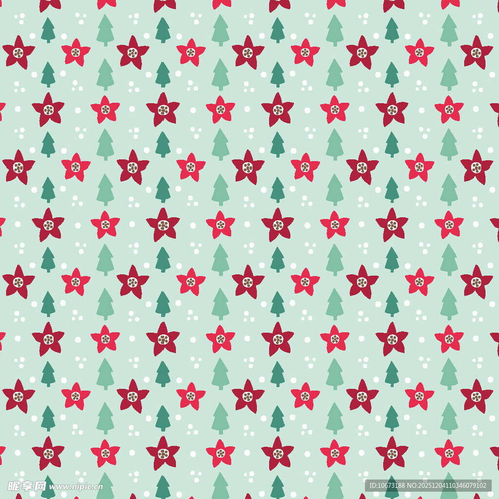 圣诞星星与小树图案背景