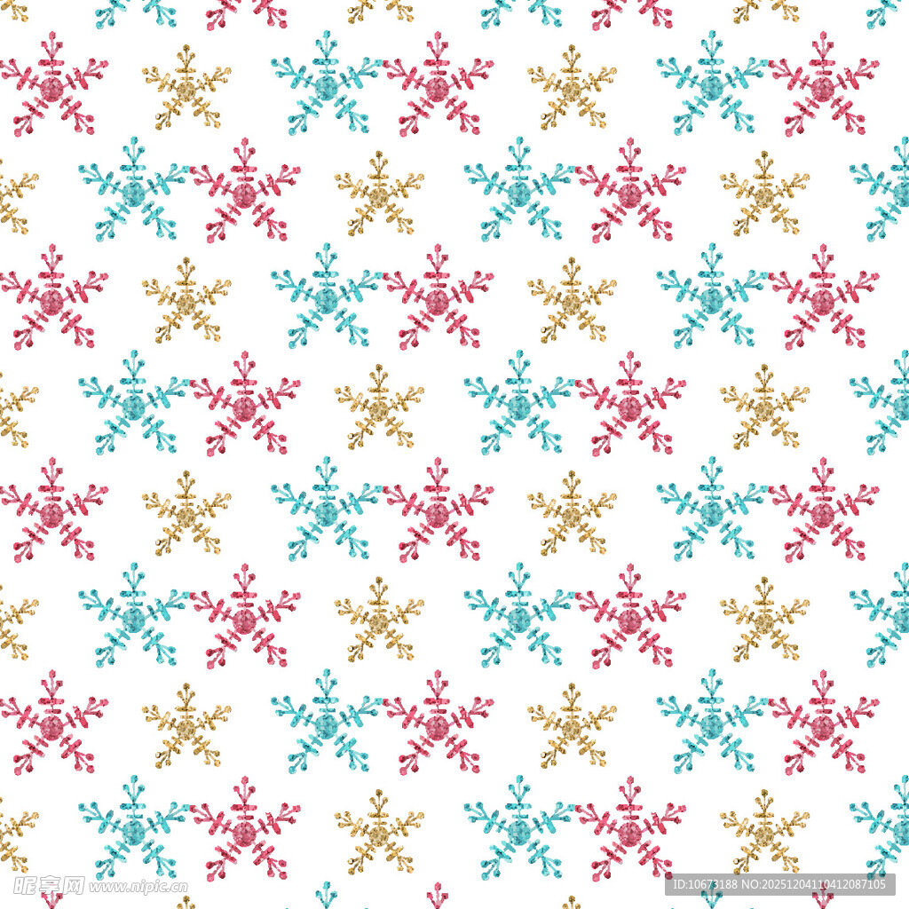 多彩雪花图案背景