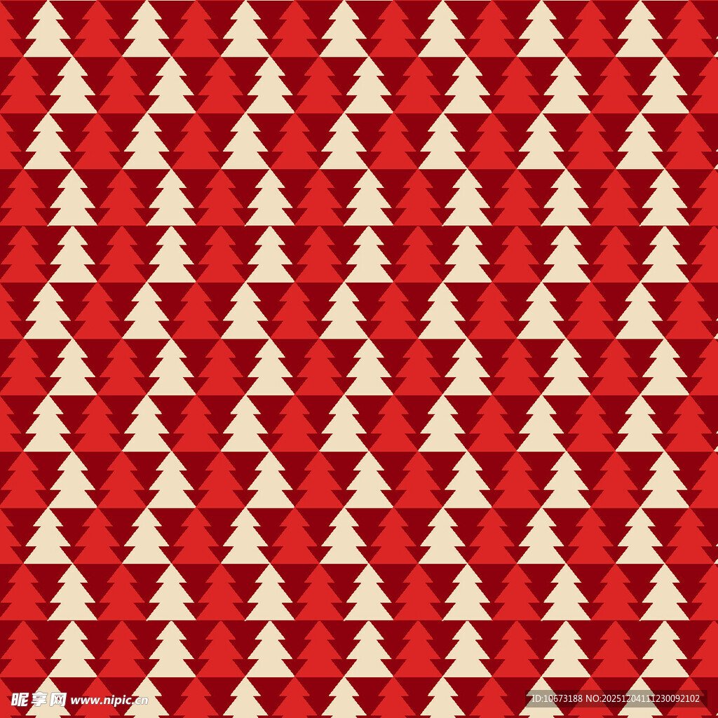 红色圣诞树形图案背景