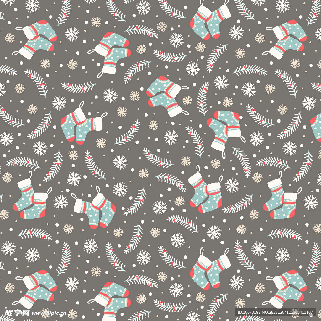 圣诞主题雪花铃铛图案