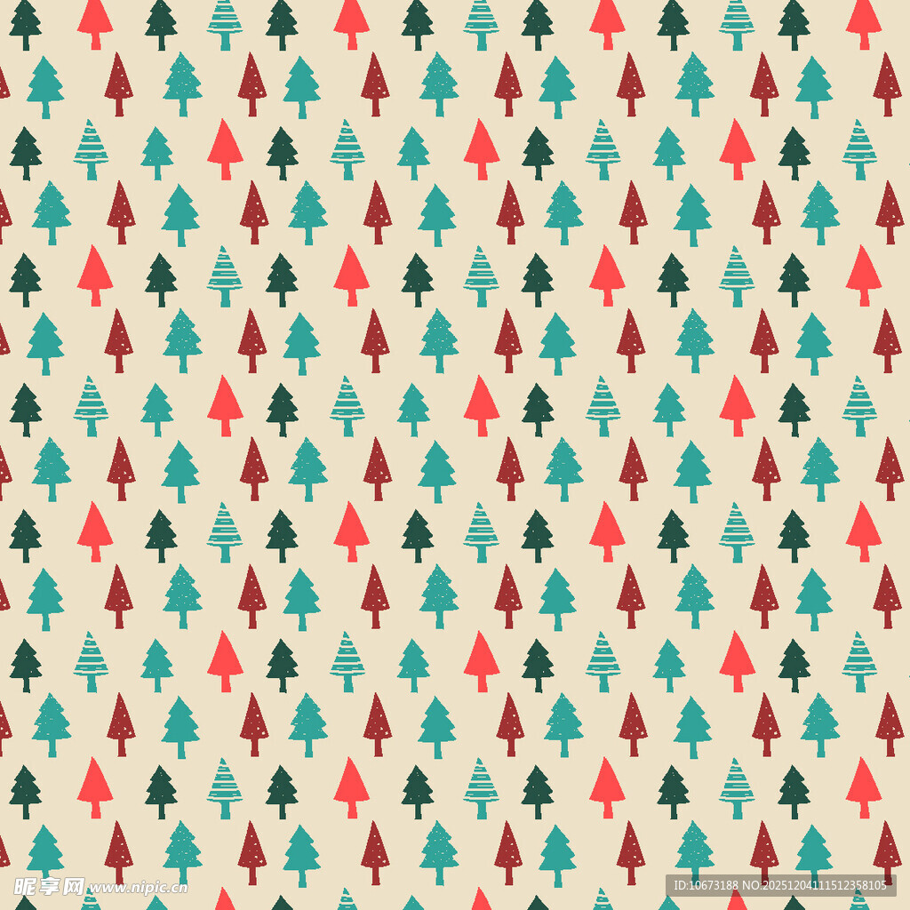多彩圣诞树图案背景