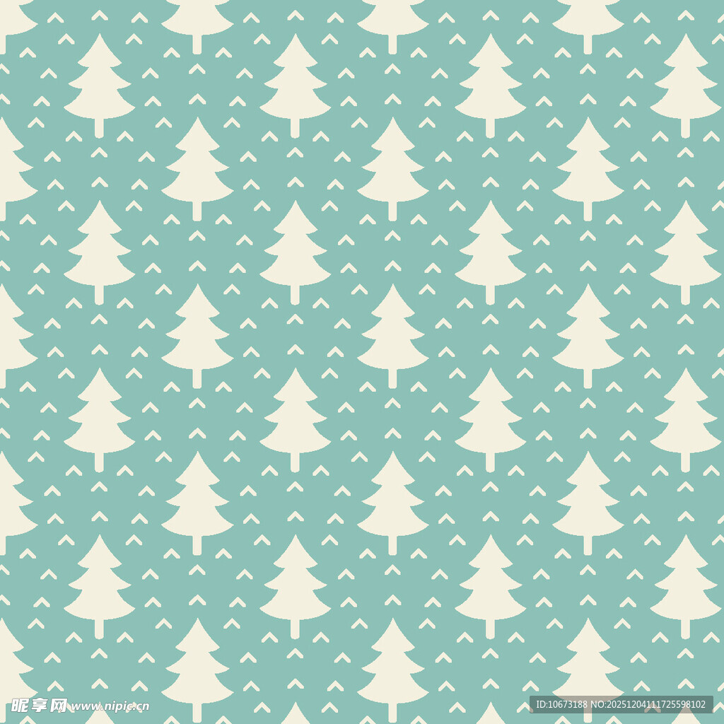 清新圣诞树木图案背景