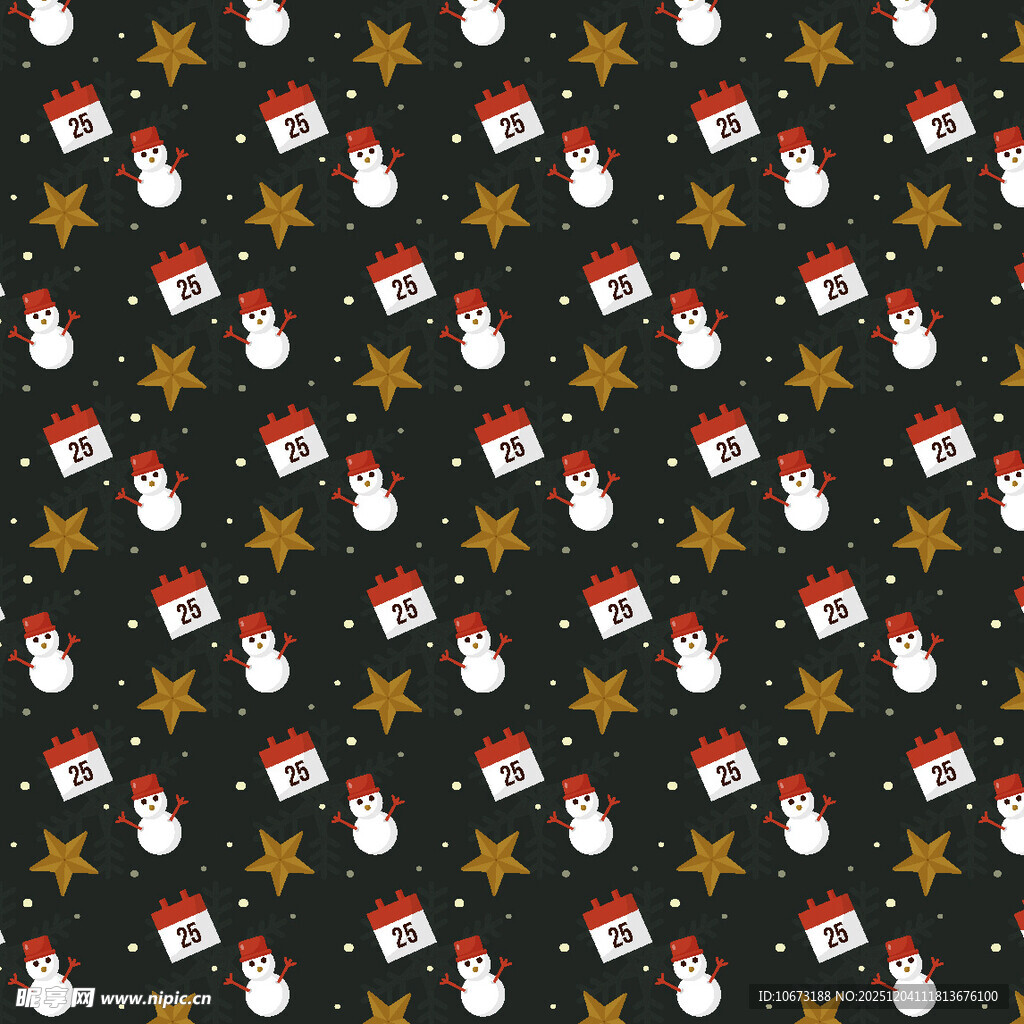 圣诞雪人星星图案背景