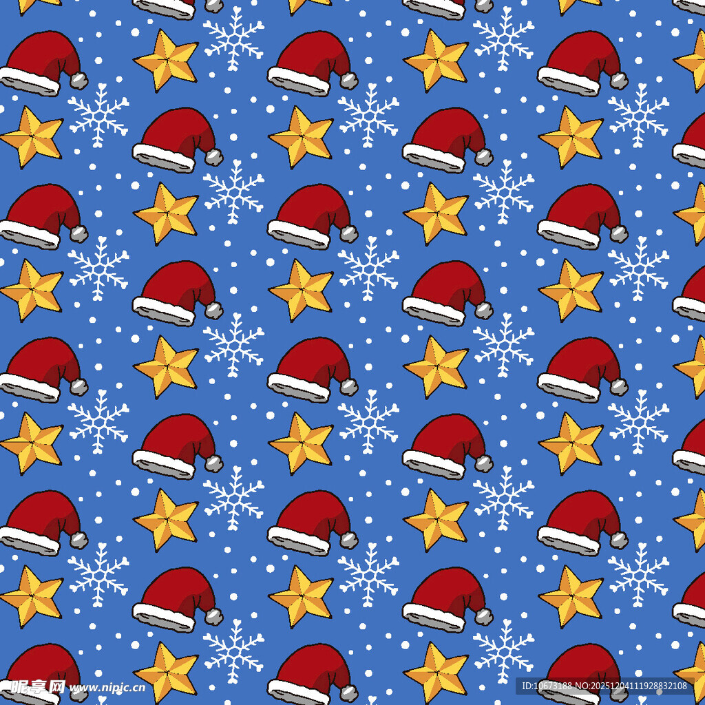 圣诞元素蓝色背景图案