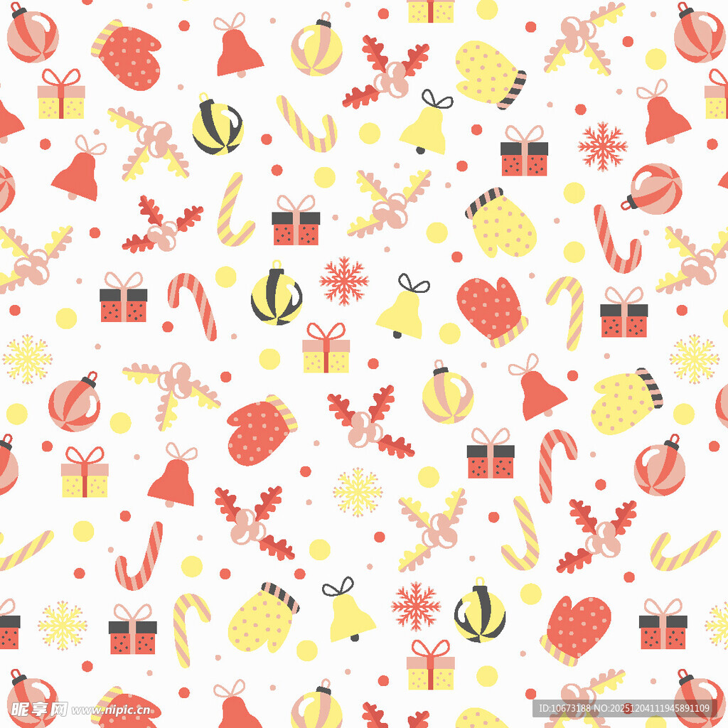 节日元素无缝图案背景