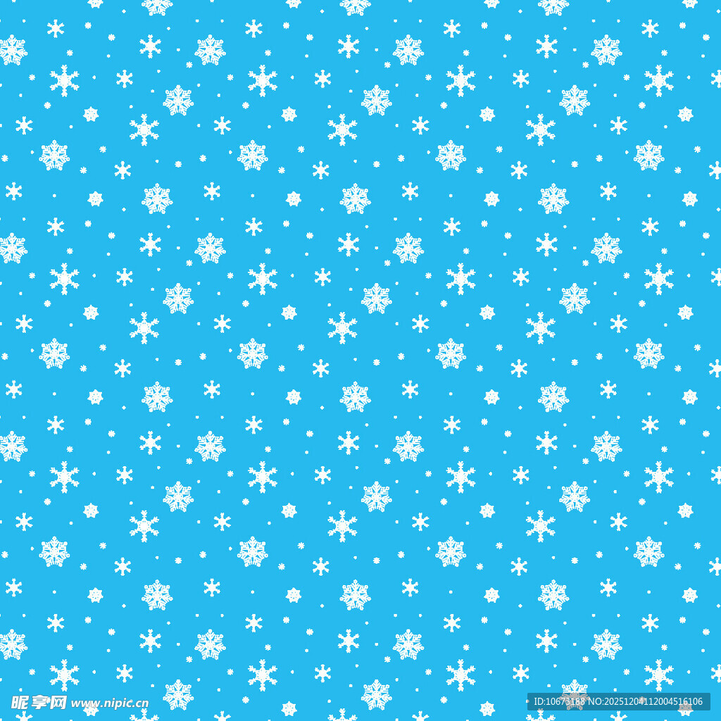 蓝色雪花背景图案