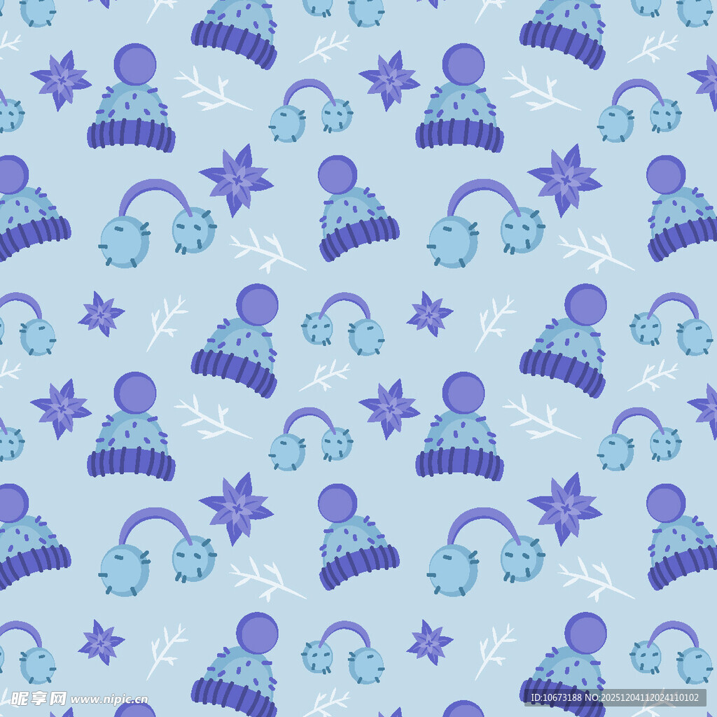 紫色帽子星星图案背景