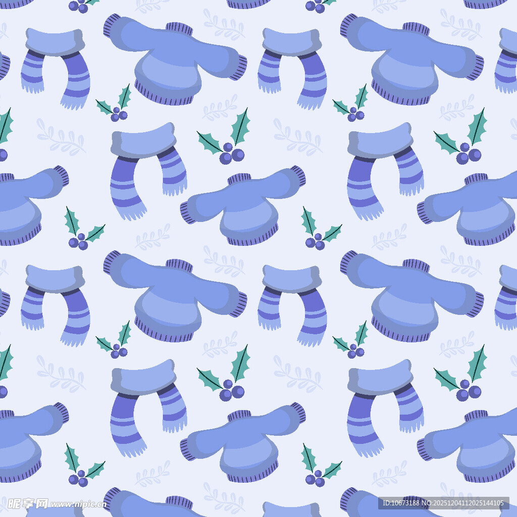 蓝色卡通袜子手套图案背景