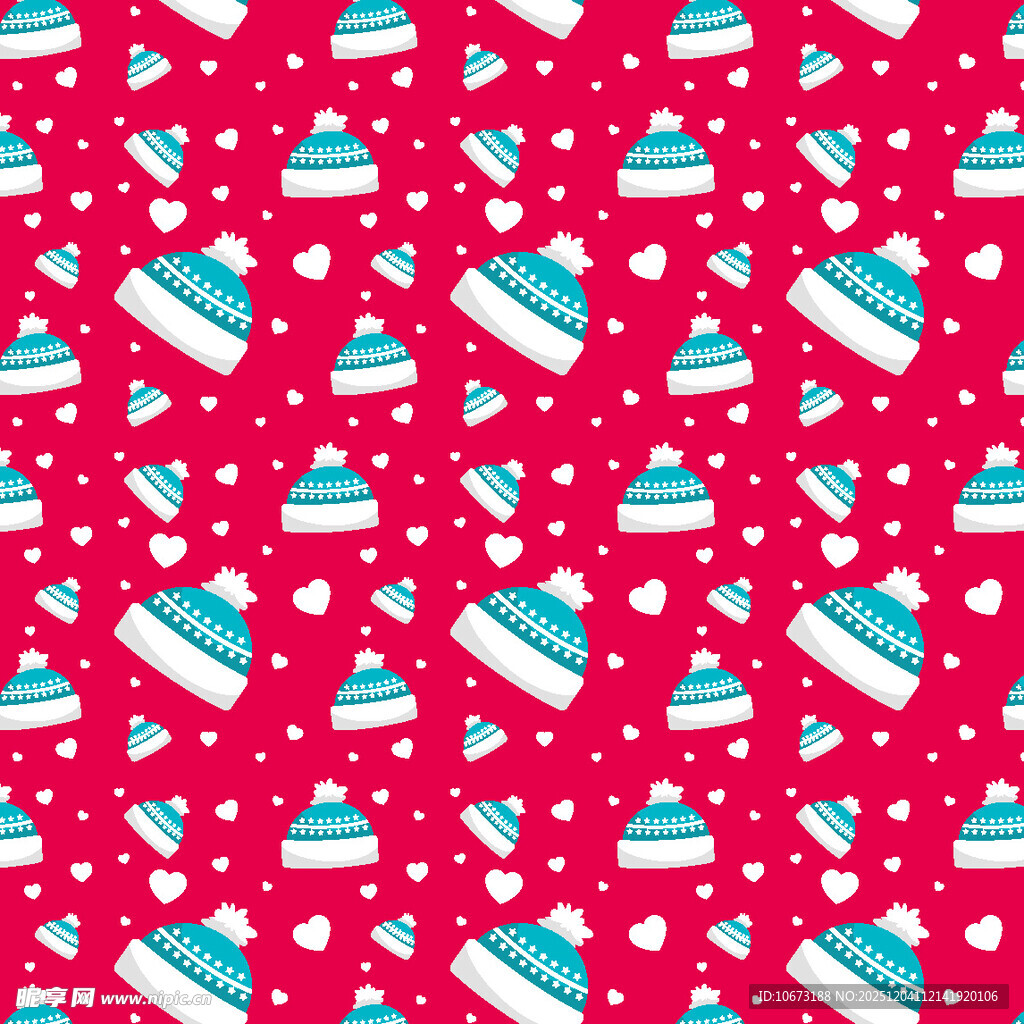红色背景多彩蛋糕图案
