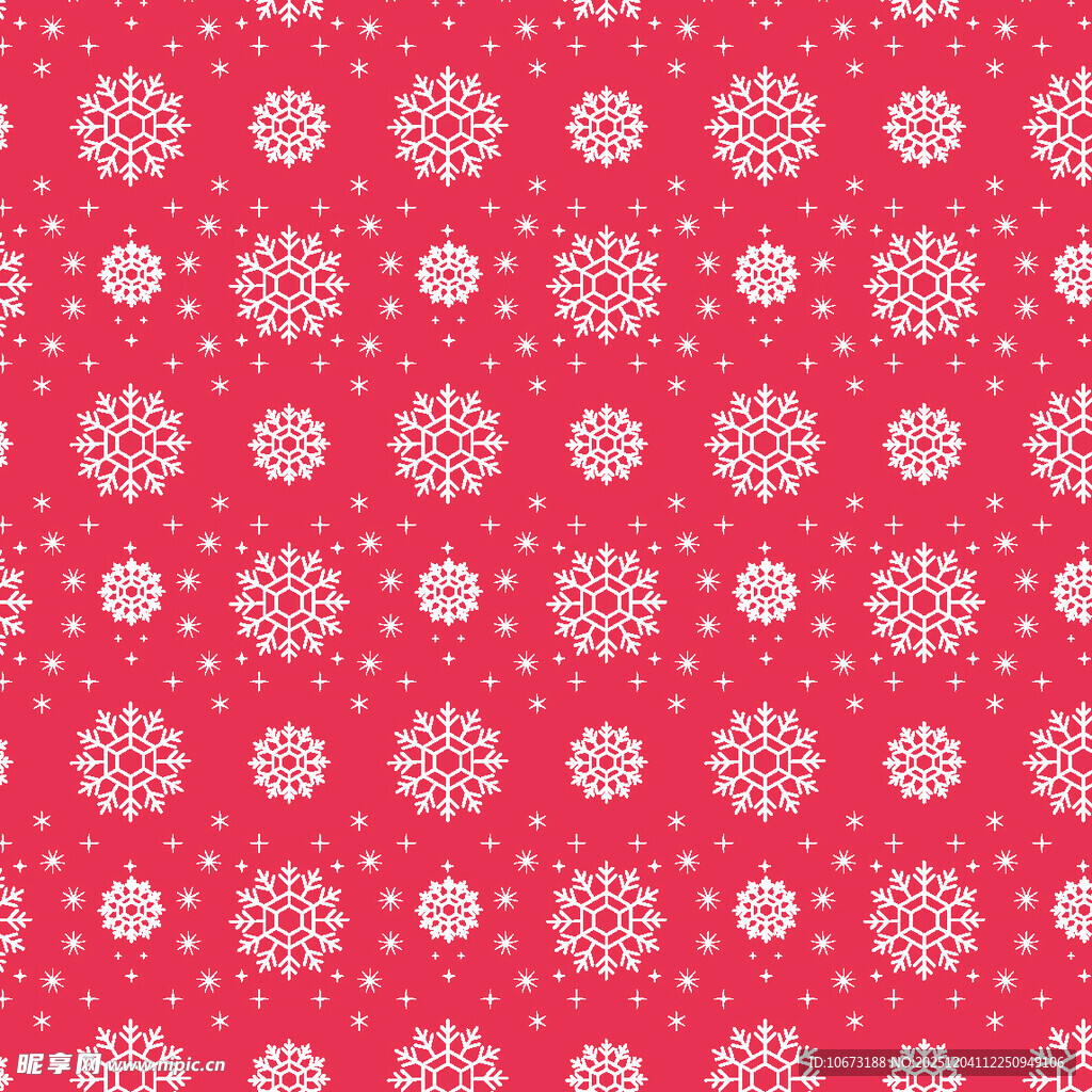 红色雪花图案背景纹理