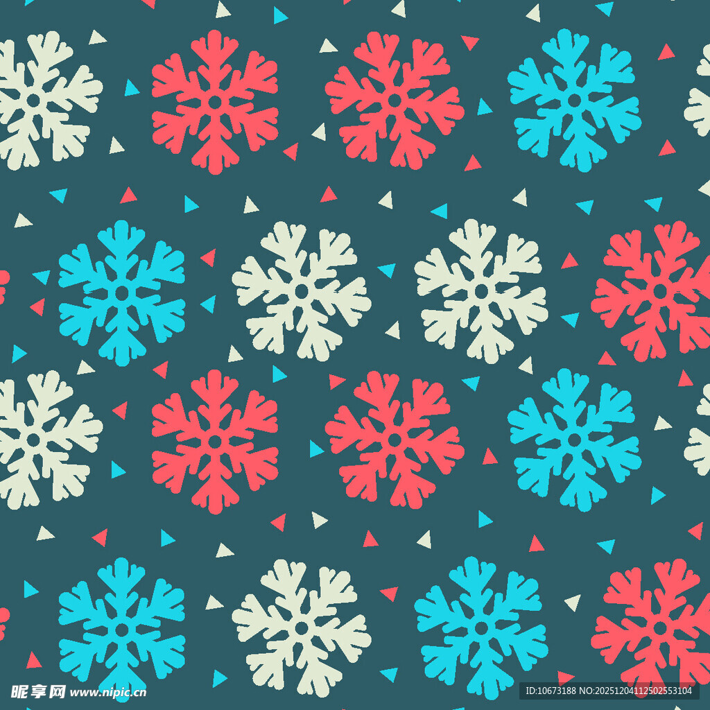 多彩雪花图案背景