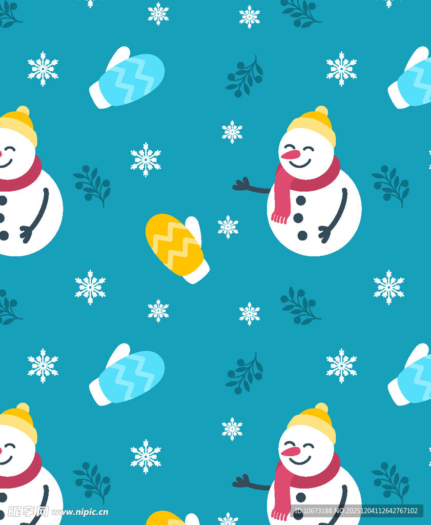 冬日雪人图案背景