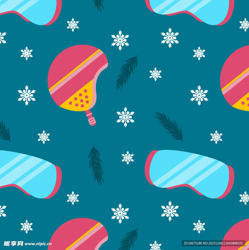 冬季滑雪装备图案背景