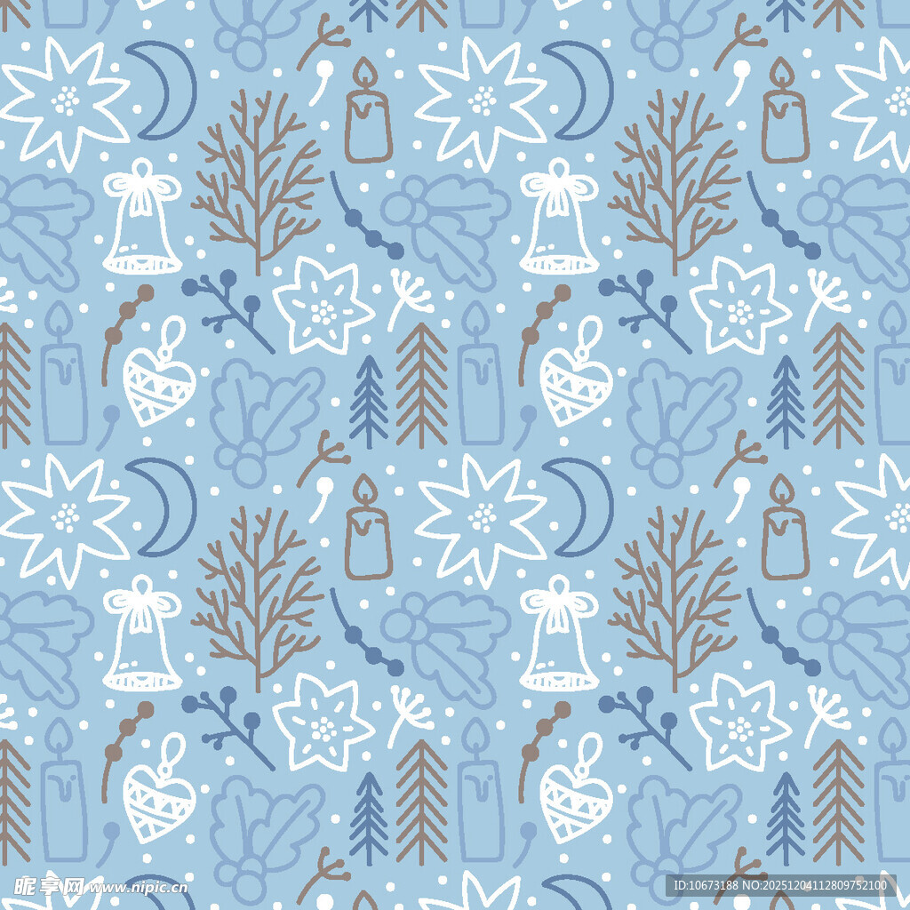 冬日雪花铃铛图案背景