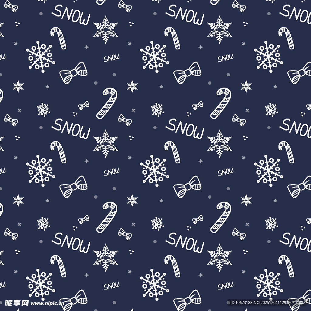 圣诞雪花糖果图案背景