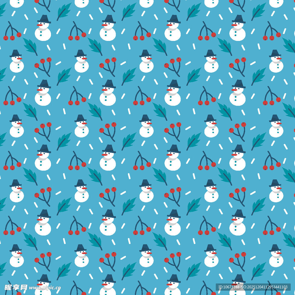 蓝色雪人图案背景纹理