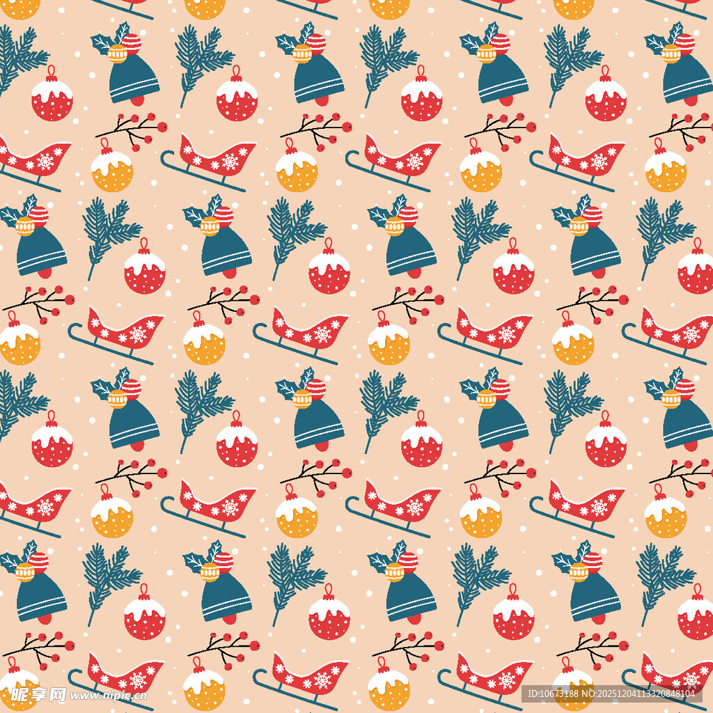 可爱小鸟花朵无缝图案