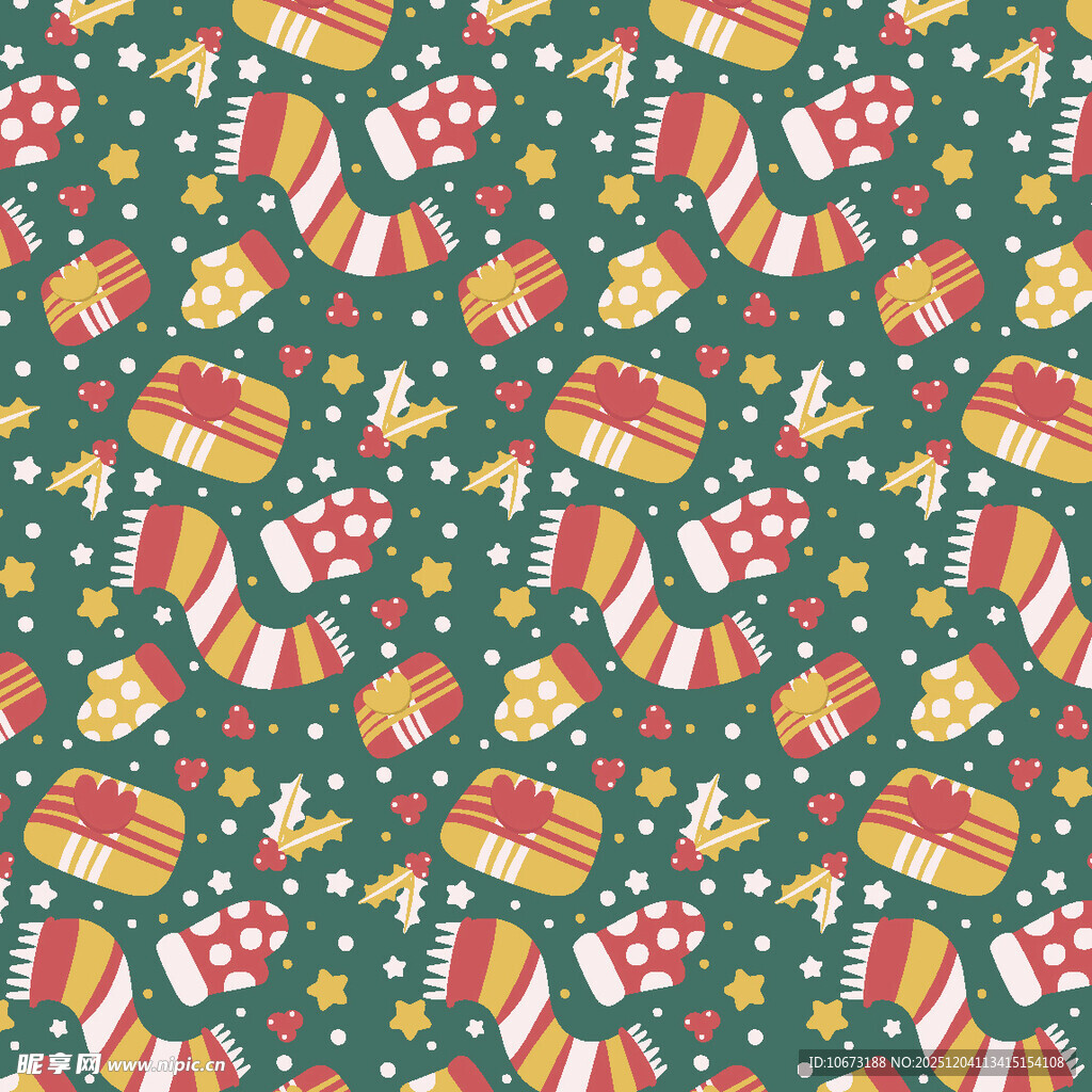 圣诞袜子糖果节日图案