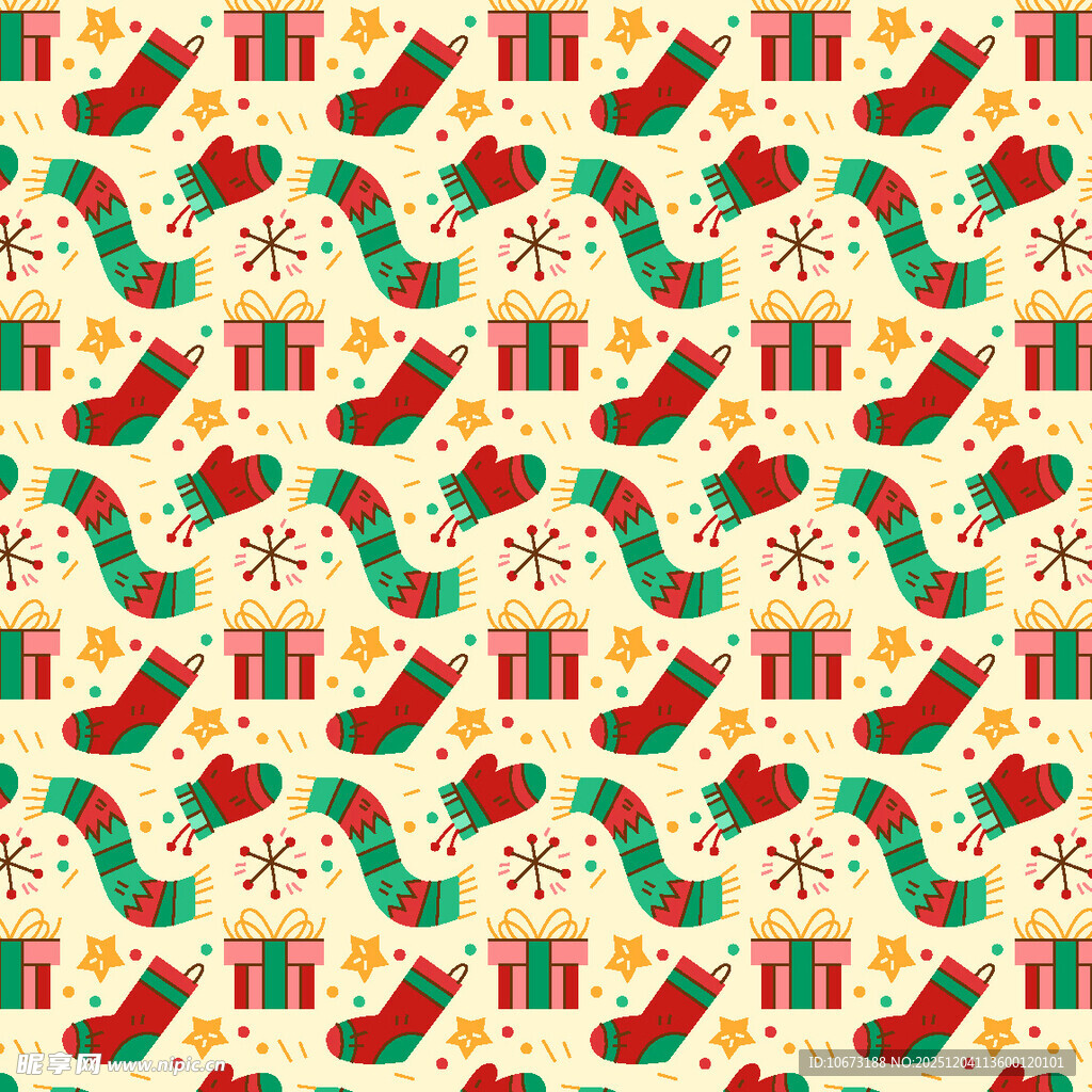 圣诞主题无缝图案背景