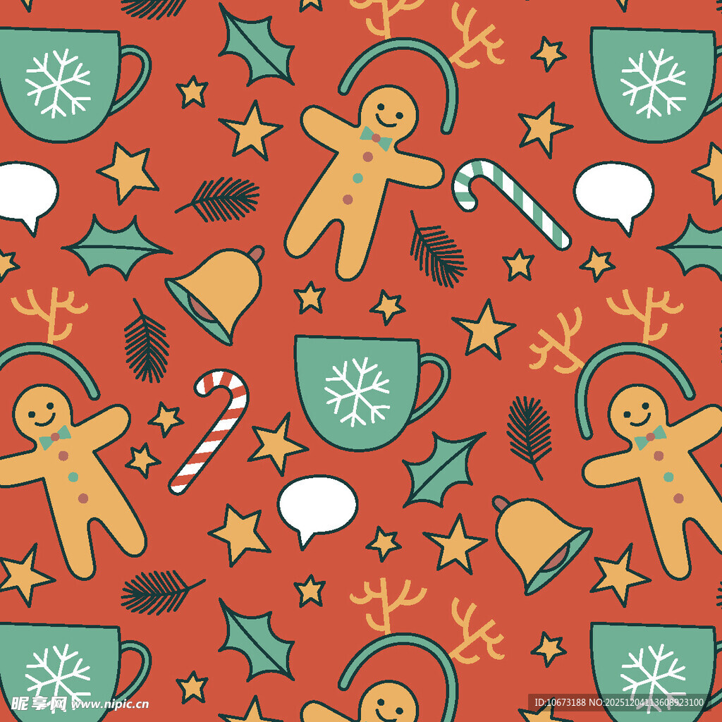 圣诞姜饼人图案背景