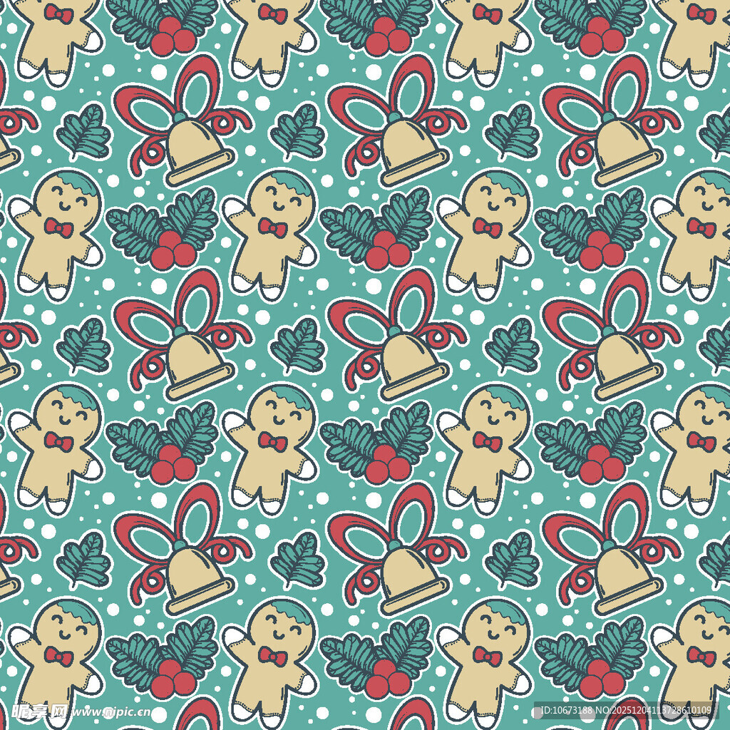 姜饼人圣诞图案背景