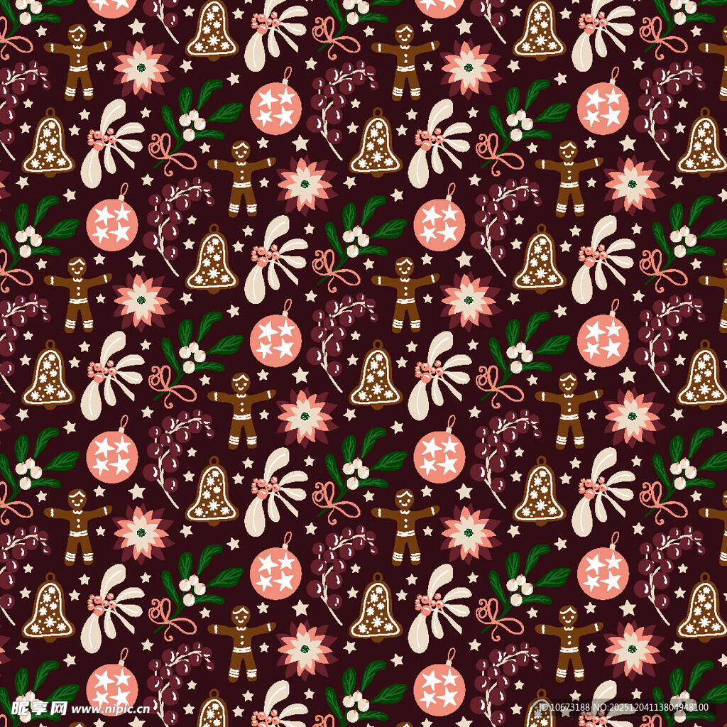 圣诞主题花卉图案背景