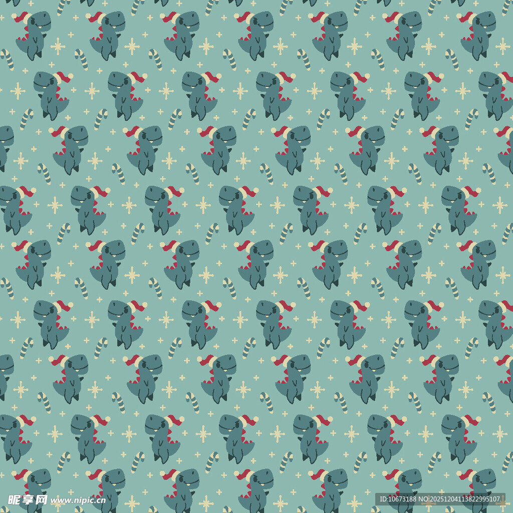 圣诞企鹅图案无缝背景