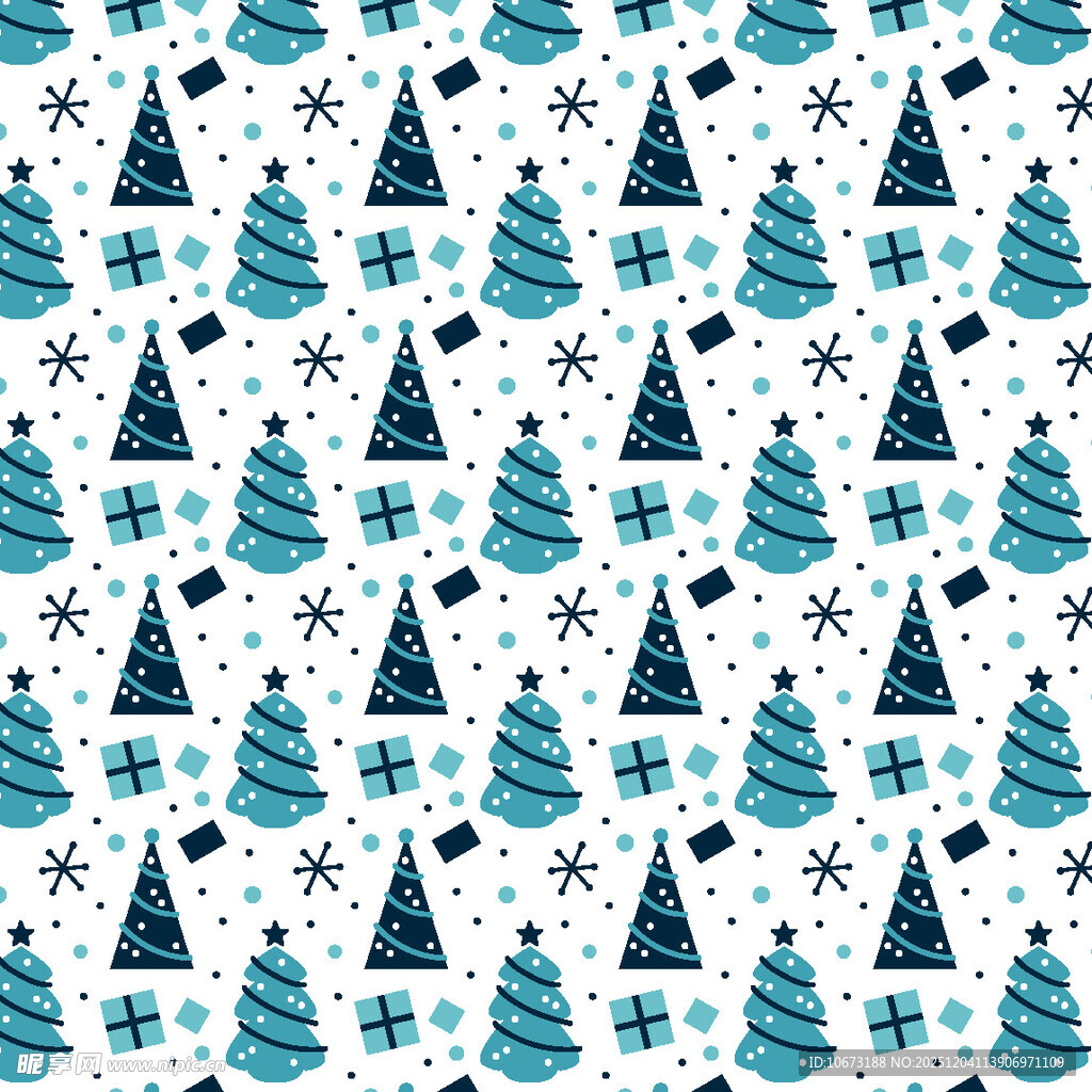 圣诞主题蓝白图案背景