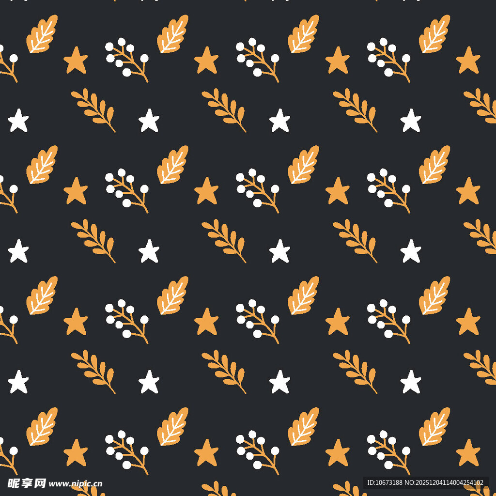 秋季星叶图案无缝背景