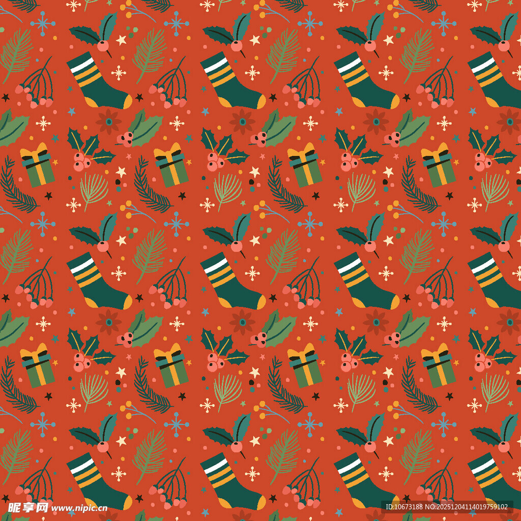 圣诞风多彩图案纹理