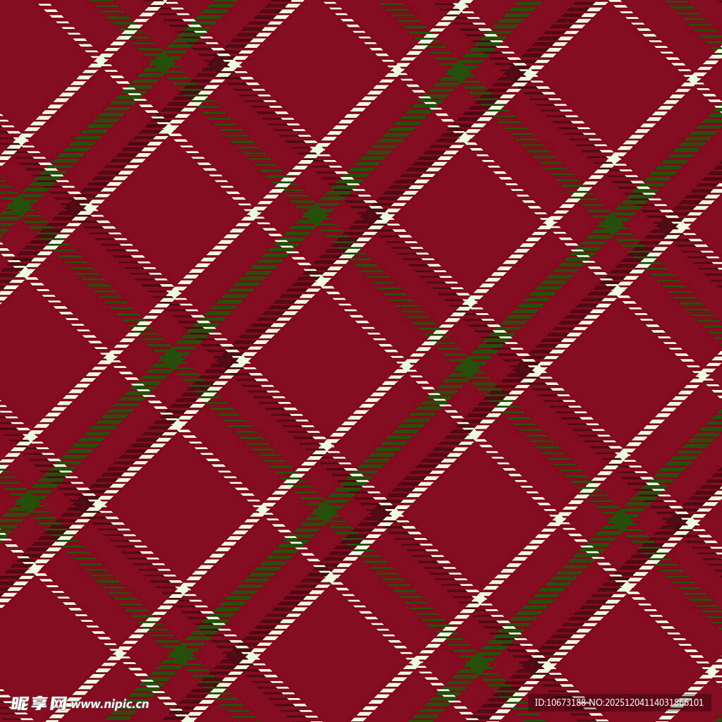红色格子圣诞风图案