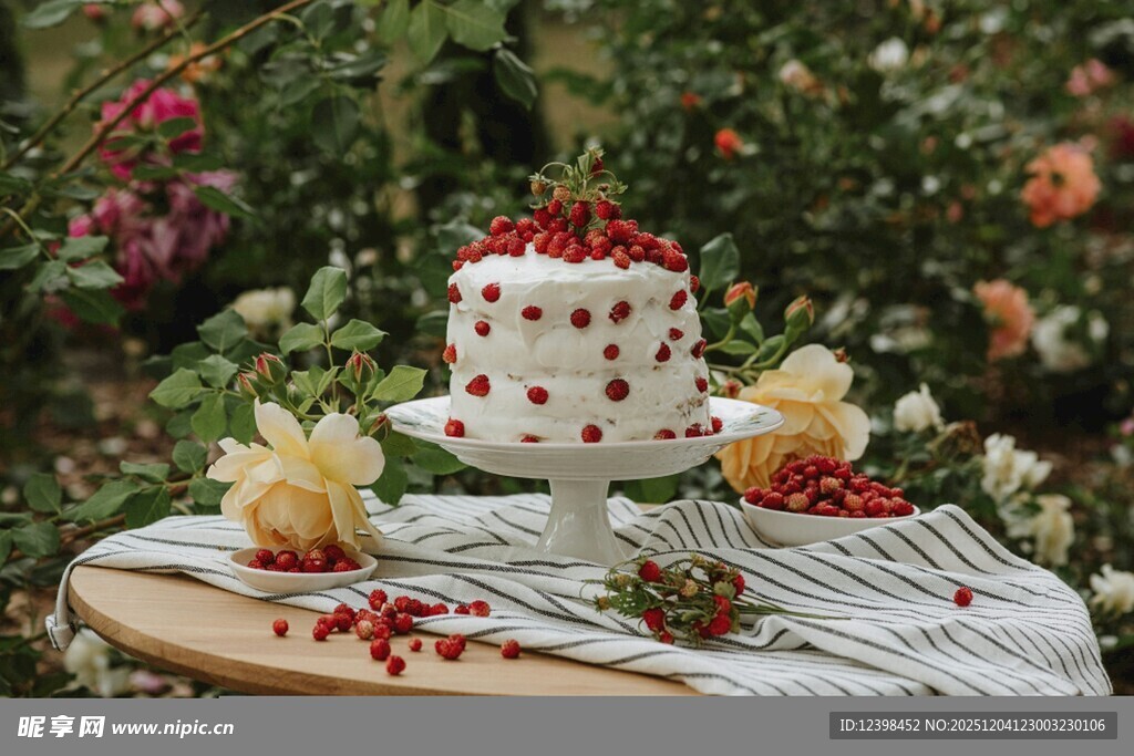 田园风精致蛋糕摆拍