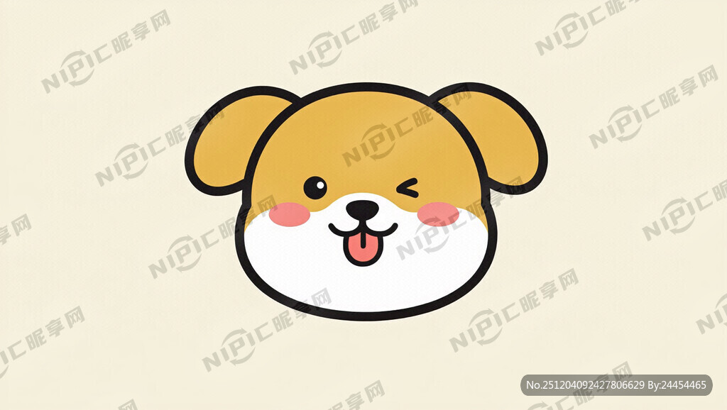 卡通小狗头像 加POOHOO字