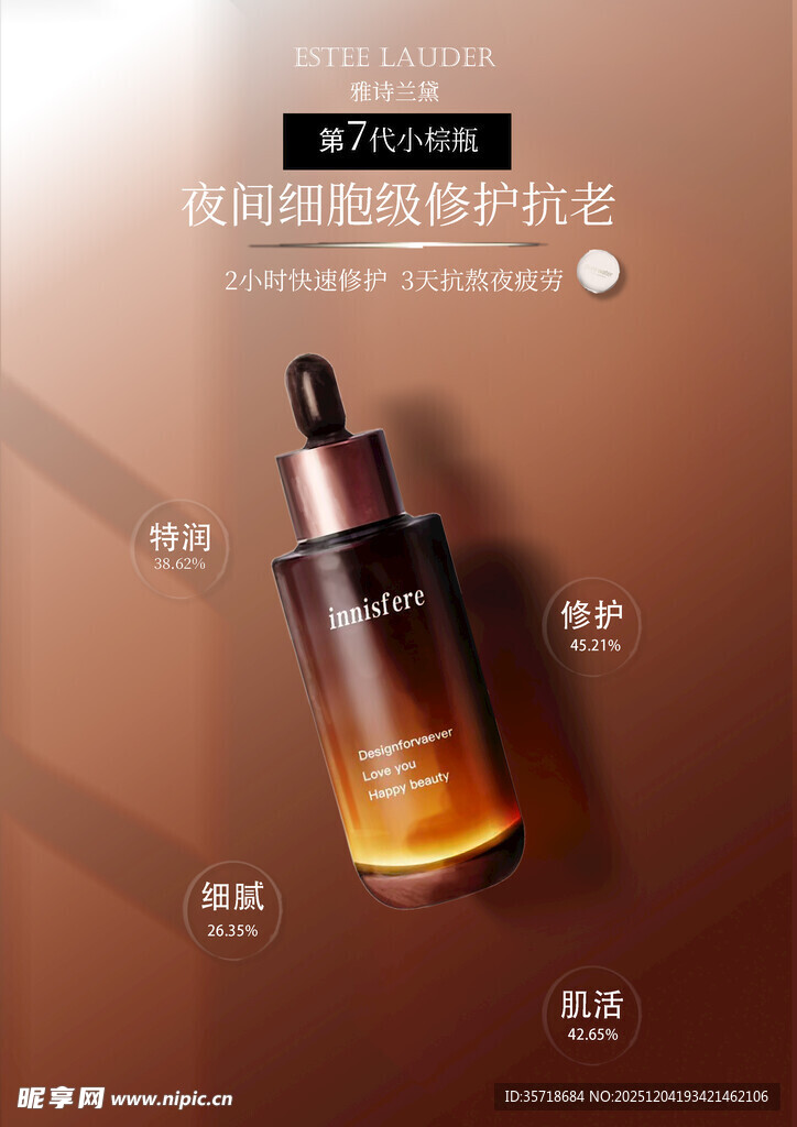 精致护肤精华液展示