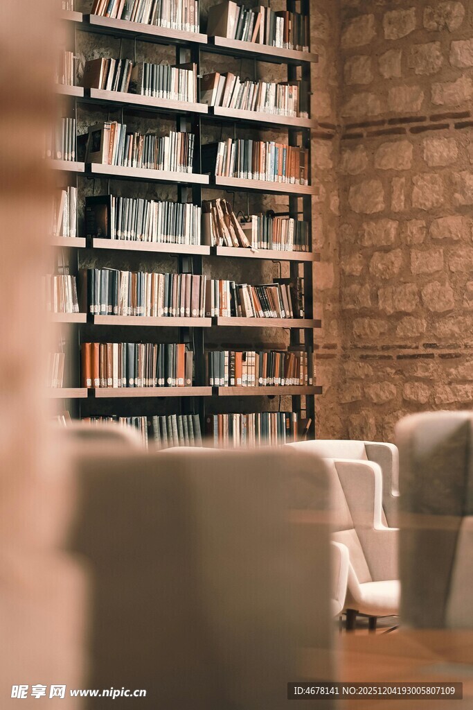 温馨舒适的图书馆阅读角落