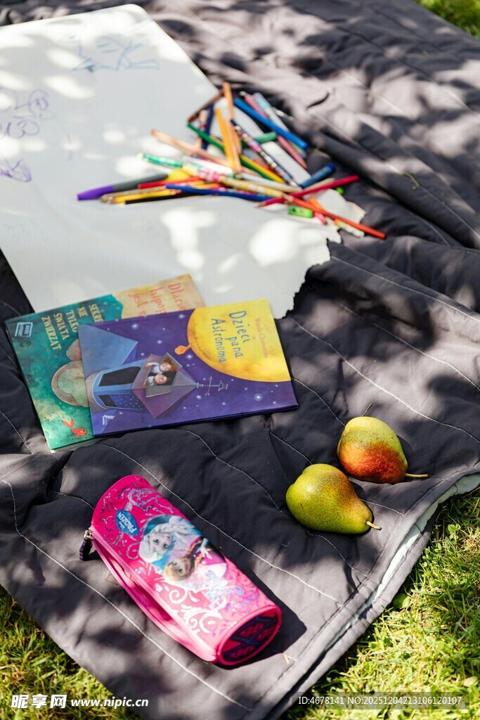户外野餐场景与休闲物品