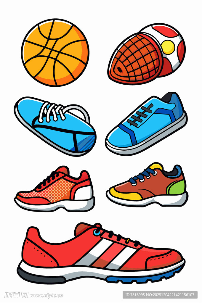 多样运动装备展示