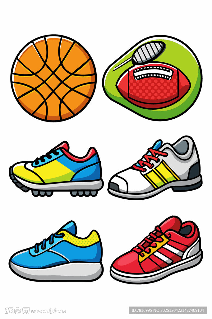 运动装备球与运动鞋