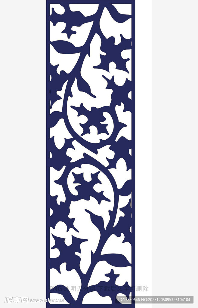 蓝白藤蔓花纹图案
