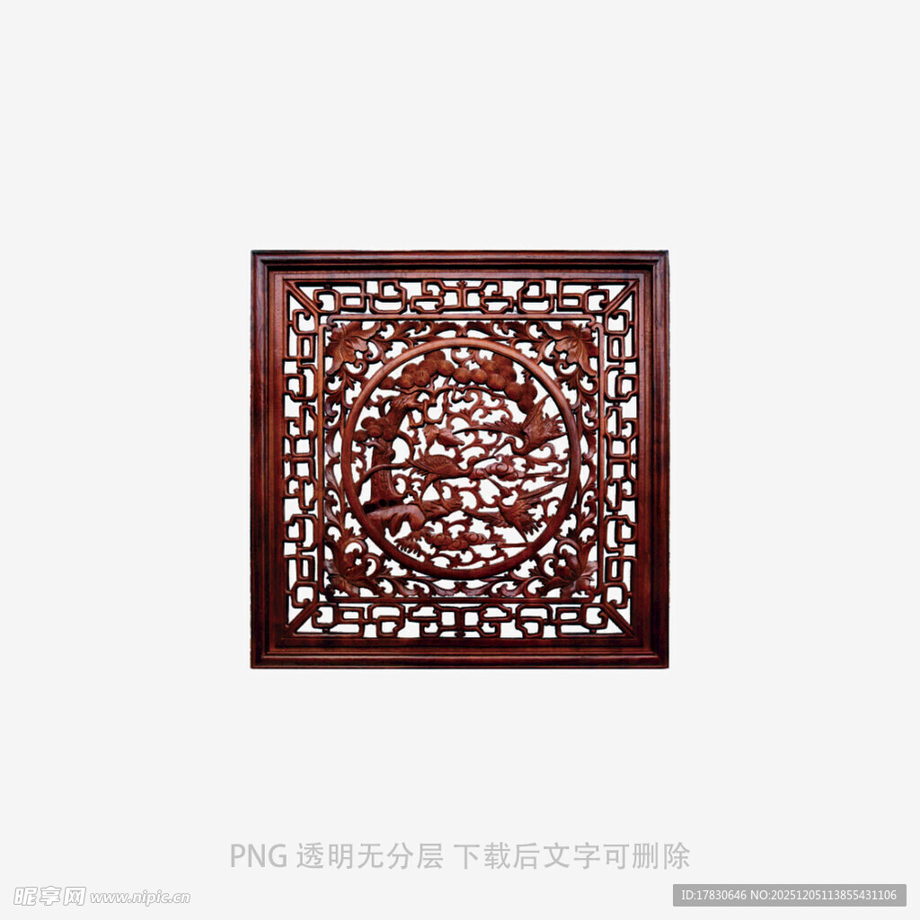 中式雕花窗棂传统工艺美