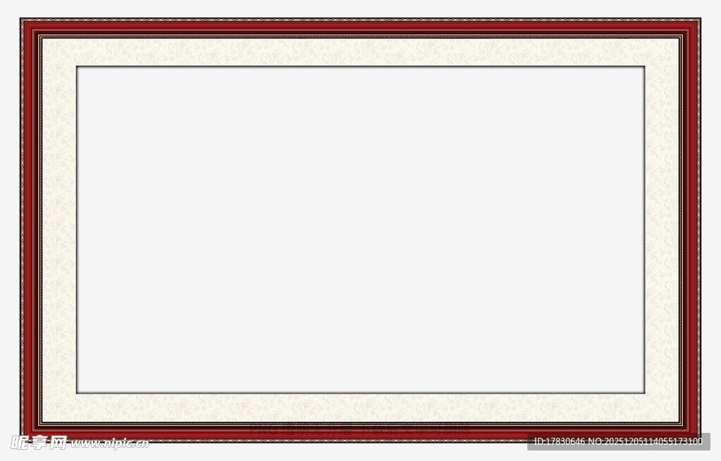 红色边框空白证书模板
