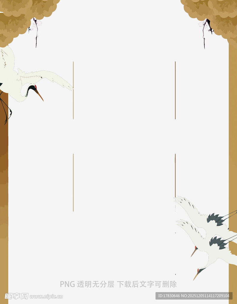 中式留白花卉背景图