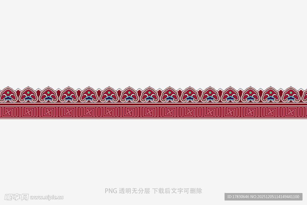 红色边缘花纹装饰图案