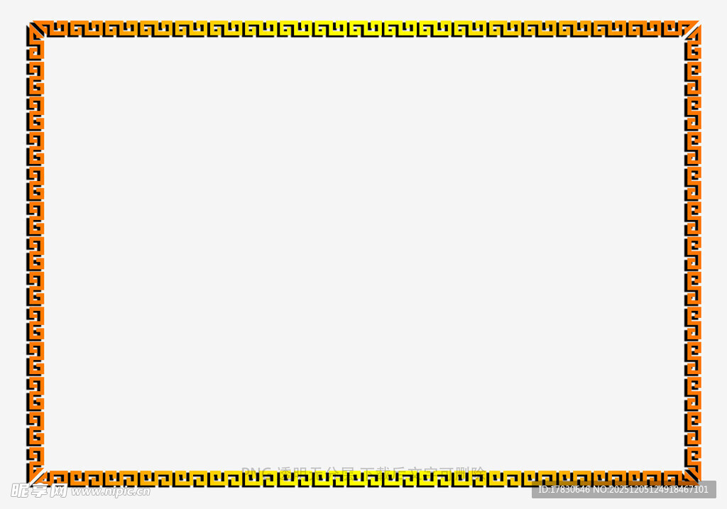 彩色花纹边框空白图
